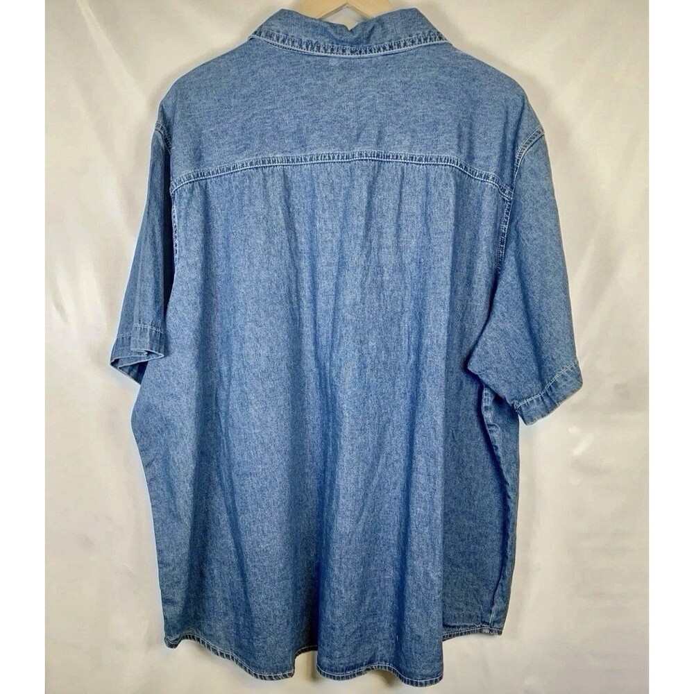 Warner Bro Looney-Tunes 1998 Chambray Embroidered Denim Button Up Shirt 26W/28W - Picture 10 of 10